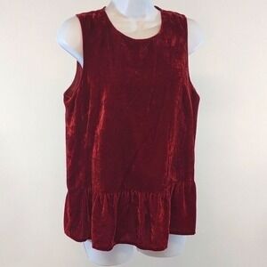 Women's J. Crew‎ red velvet tank top - size 6